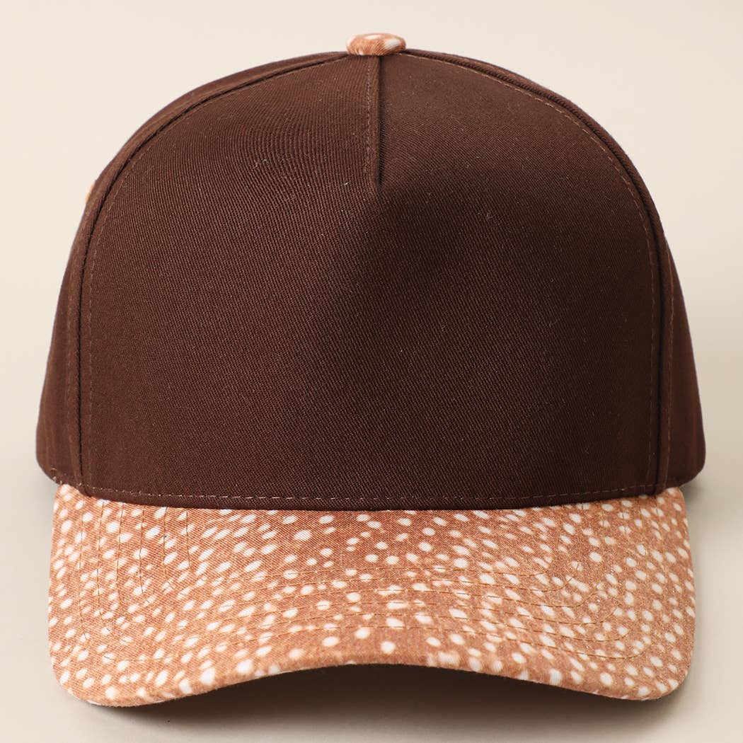 Deer Spot Print Brim Two-Tone Trucker Hat