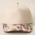 Floral Tapestry Print Brim Trucker Hat