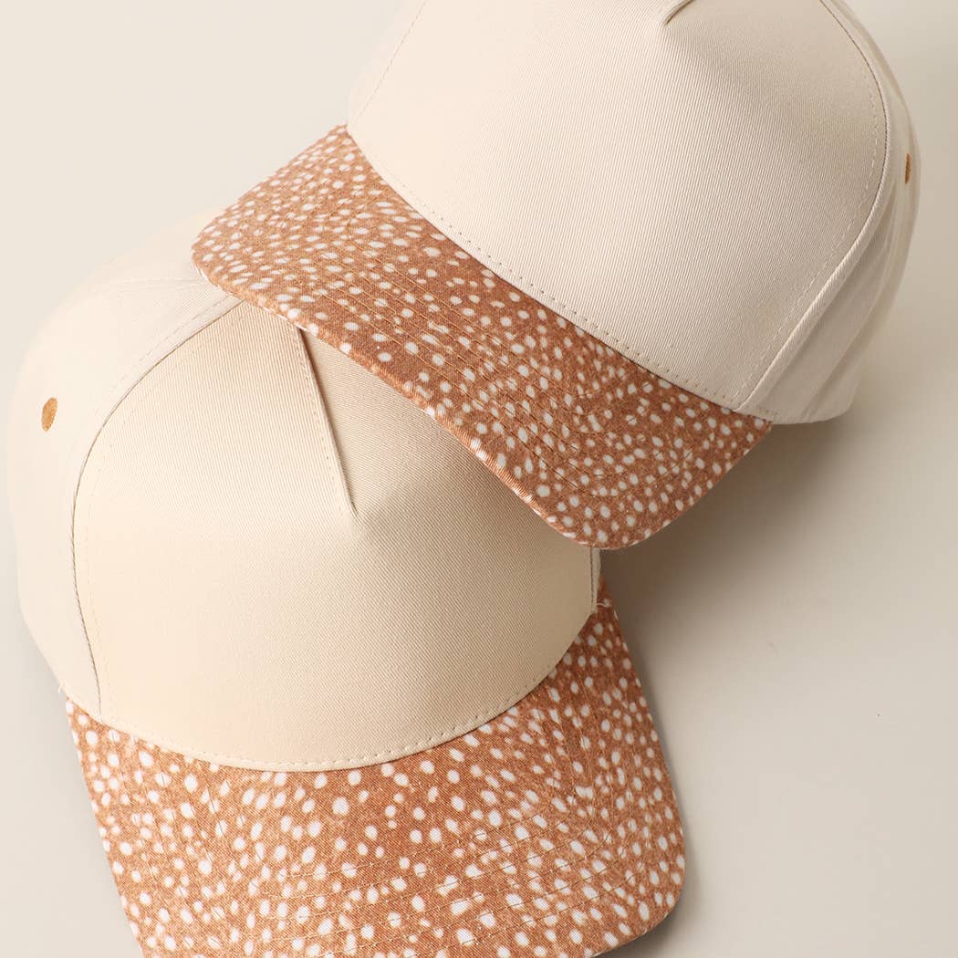 Deer Spot Print Brim Two-Tone Trucker Hat