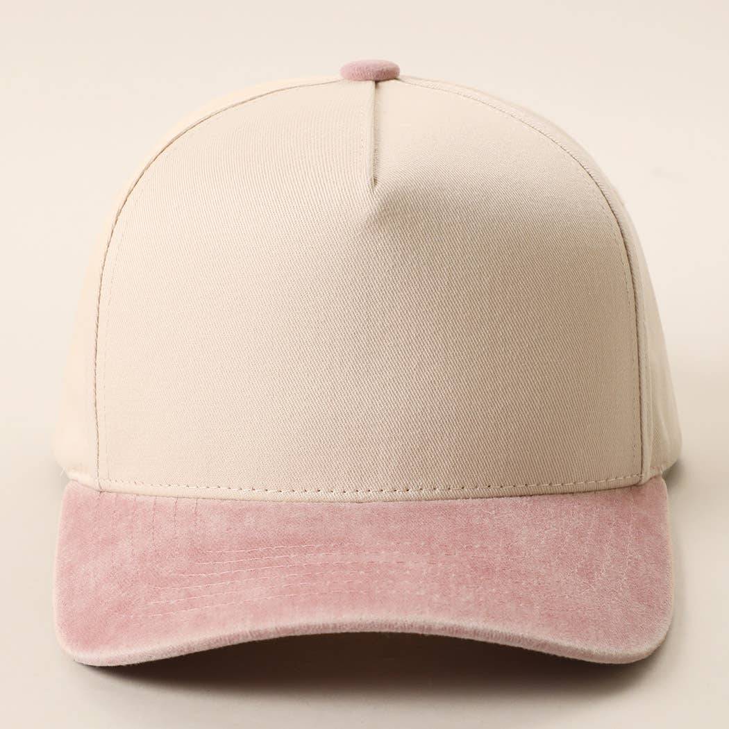 Two-Tone 5-Panel Trucker Hat with Vintage Washed Brim