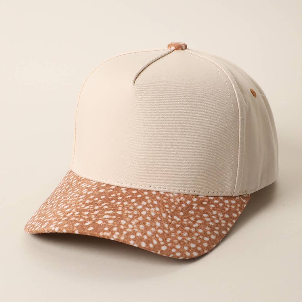 Deer Spot Print Brim Two-Tone Trucker Hat