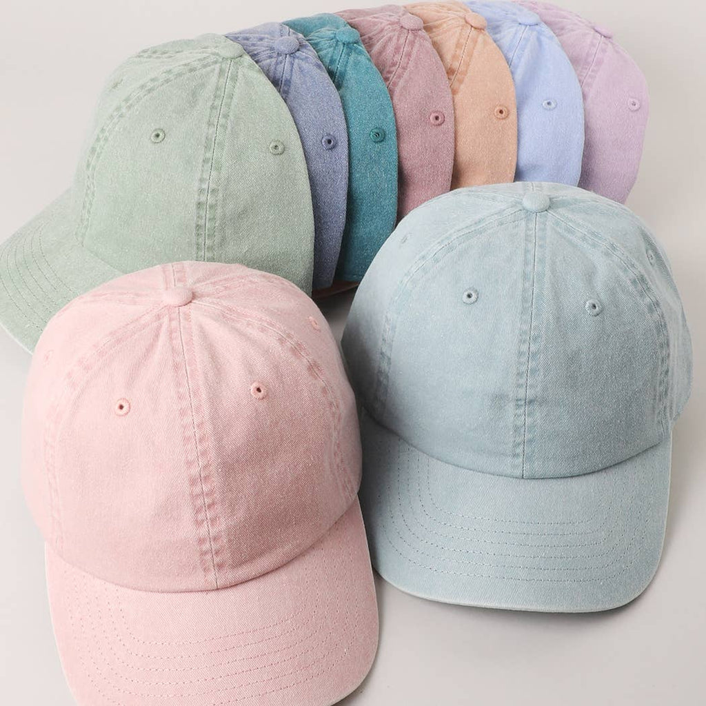 Pastel Tone Pigment Dyed Cotton Baseball Dad Cap
