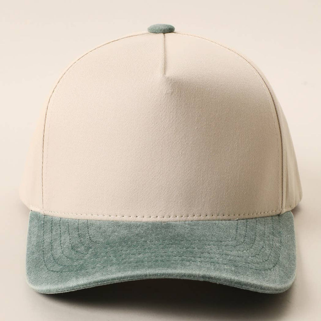 Two-Tone 5-Panel Trucker Hat with Vintage Washed Brim