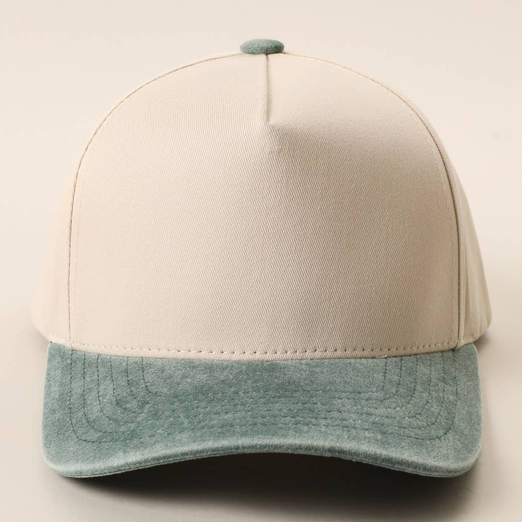 Two-Tone 5-Panel Trucker Hat with Vintage Washed Brim