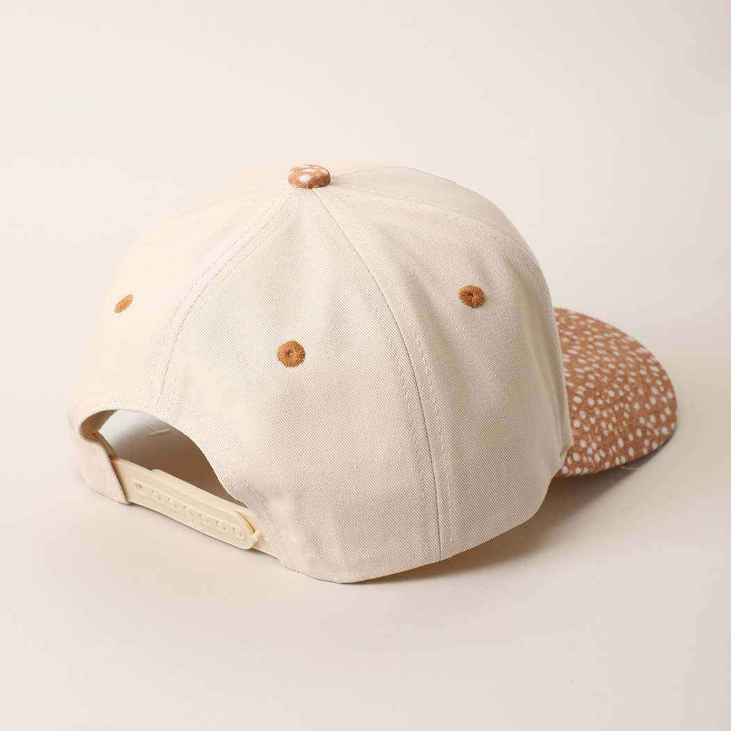 Deer Spot Print Brim Two-Tone Trucker Hat