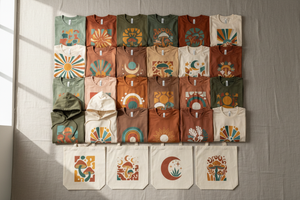 Can you make the designs more like what you would find in a festival in 2025 and more on trents earthy colours 