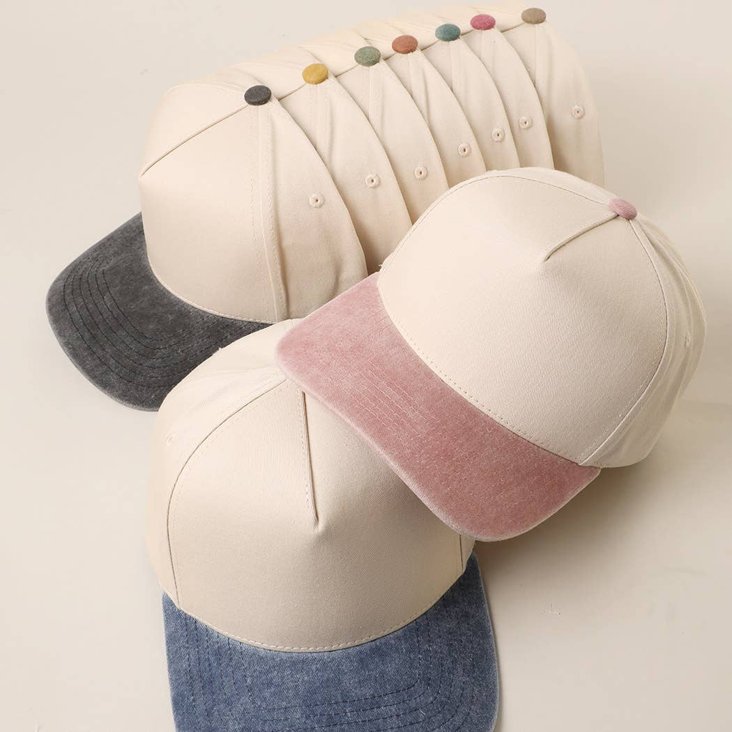 Two-Tone 5-Panel Trucker Hat with Vintage Washed Brim