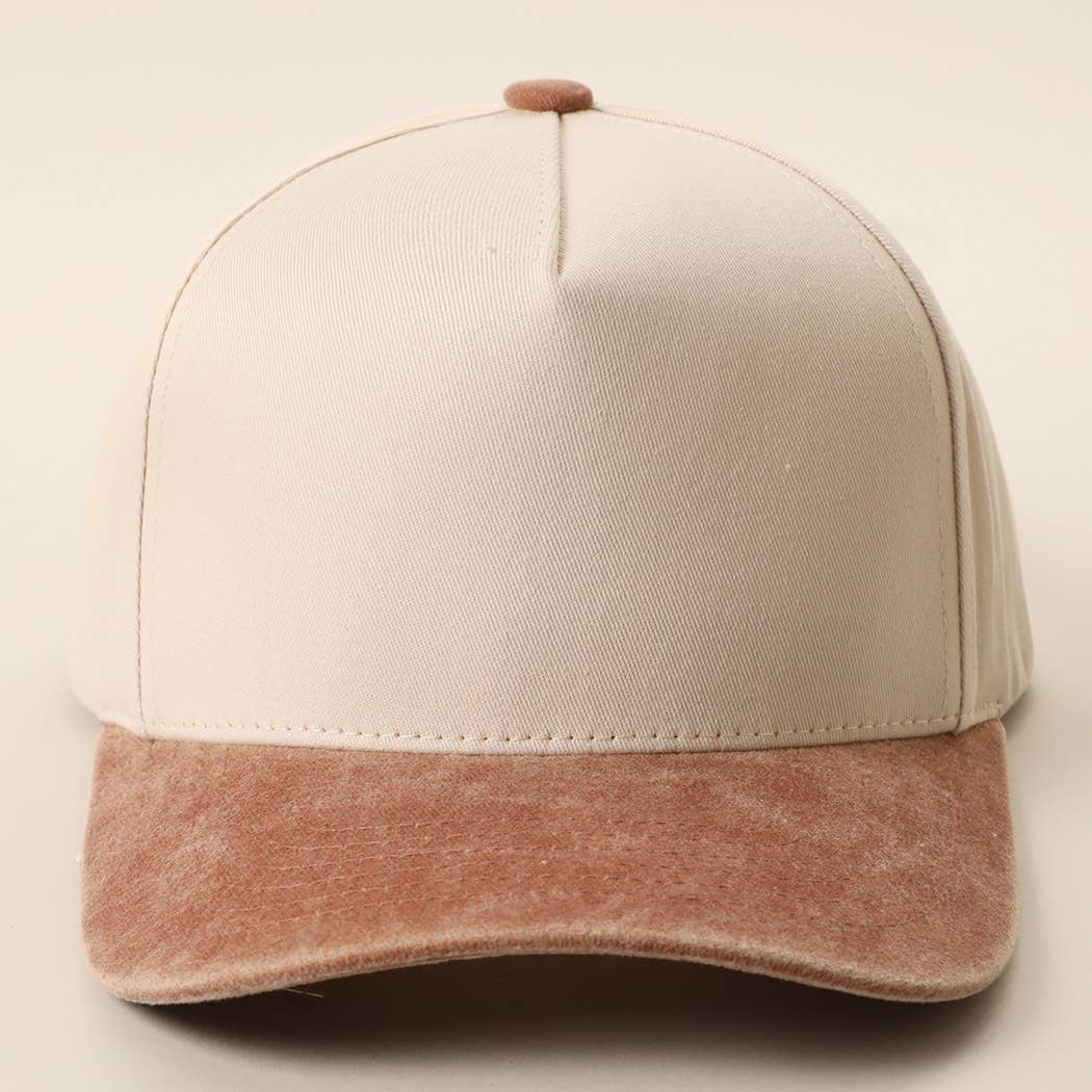 Two-Tone 5-Panel Trucker Hat with Vintage Washed Brim